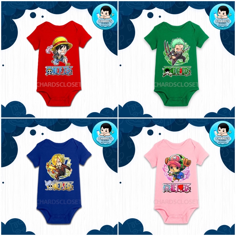 ONE PIECE Theme Baby Onesie (Luffy, Zoro, Sanji, Chopper) Shopee