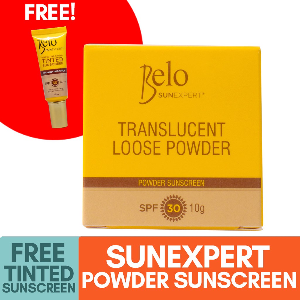 Belo SunExpert Translucent Loose Powder 10g + FREE Tinted Sunscreen 10mL Shopee Philippines