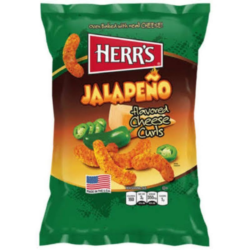 Herr's Jalapeno Flavored Cheese Curls Chips (184g) Shopee Philippines