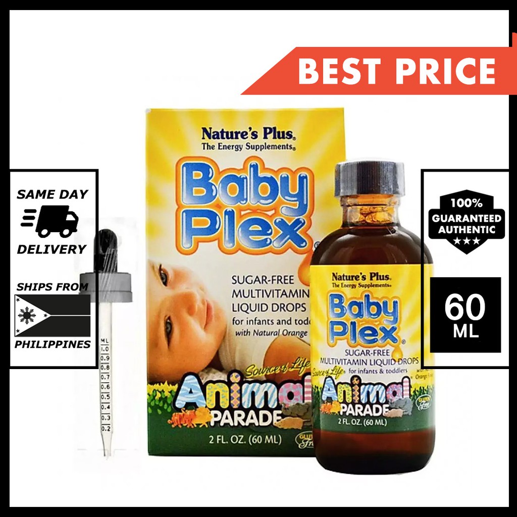 Animal Parade Baby Plex SugarFree Liquid Multivitamin for Infants and