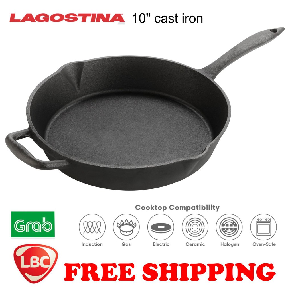 cast iron pan lagostina 10" induction grill griller bbq X lodge