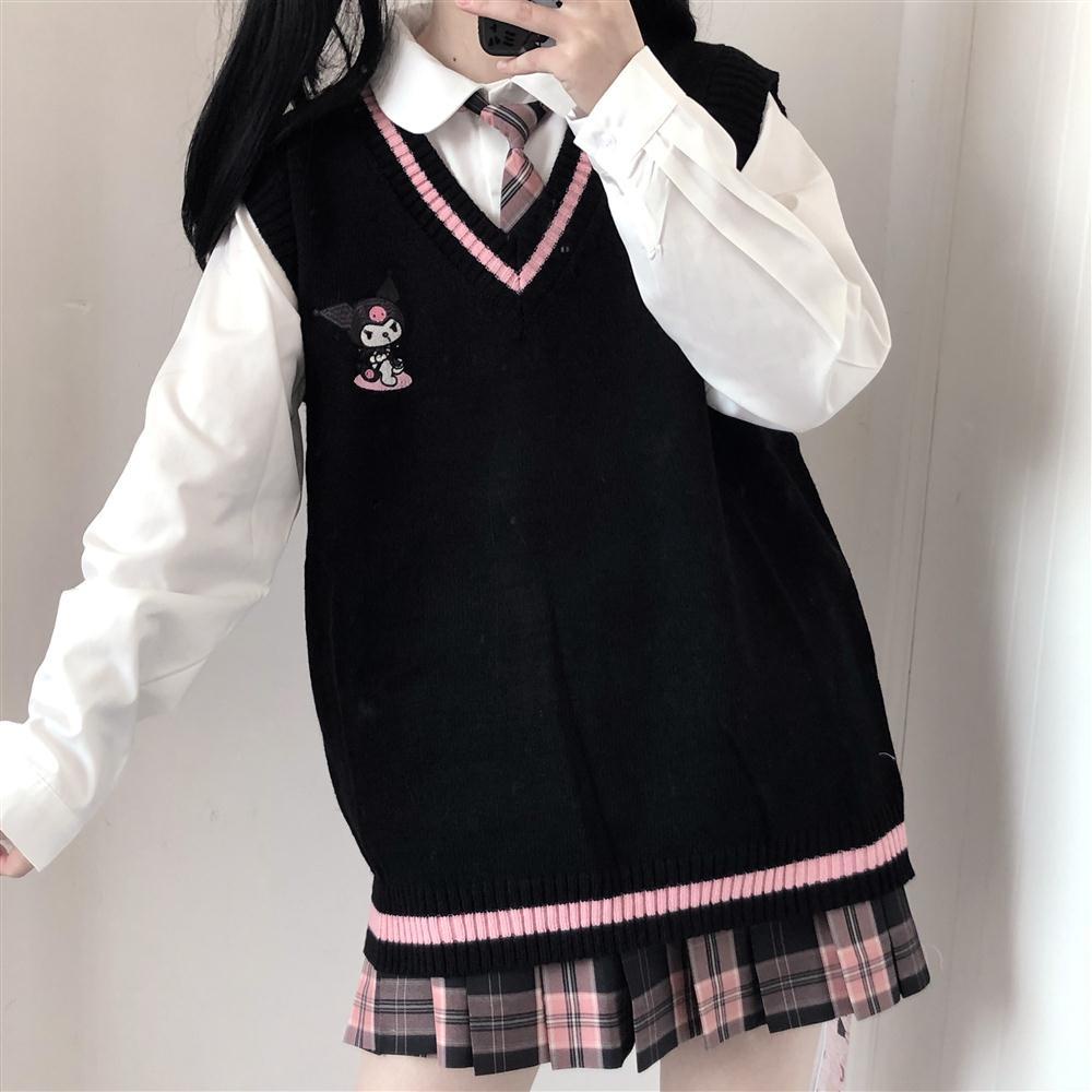 [READY STOCK]Japanese cute college style jk uniform knit sweater vest