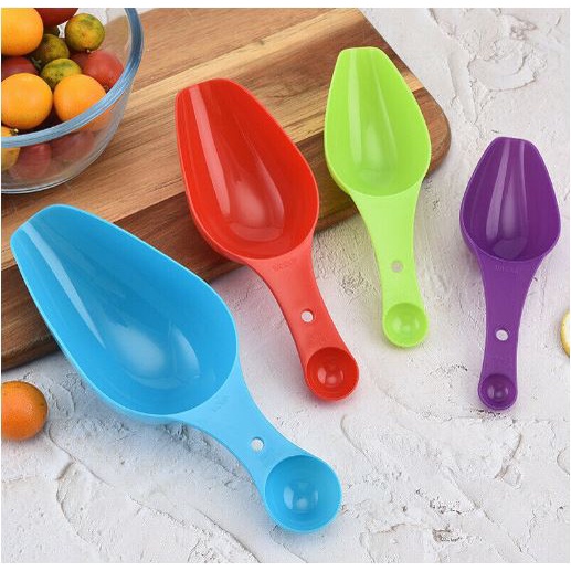 BHM 4pcs MultiPurpose Plastic Kitchen Scoops Bar Scooper for Canisters