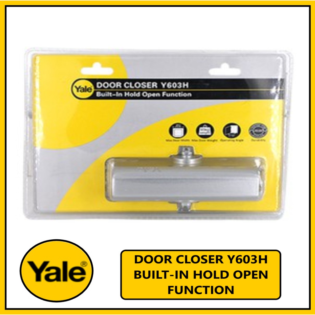 Yale Door Closer Y603H BuiltIn Hold Open Function Silver Original