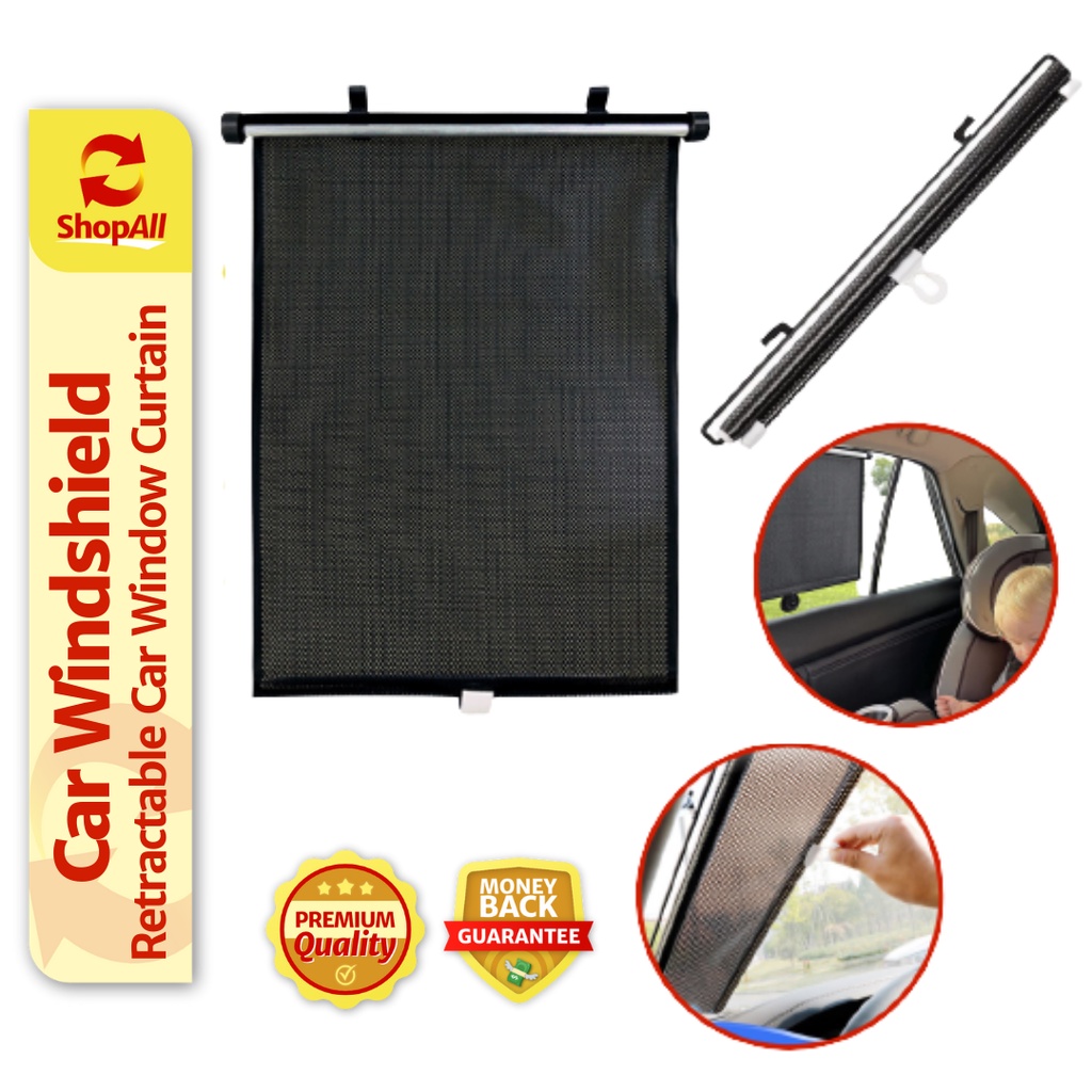 1PC Retractable Car Windshield Sun Visor Front Rear Window Sunshade