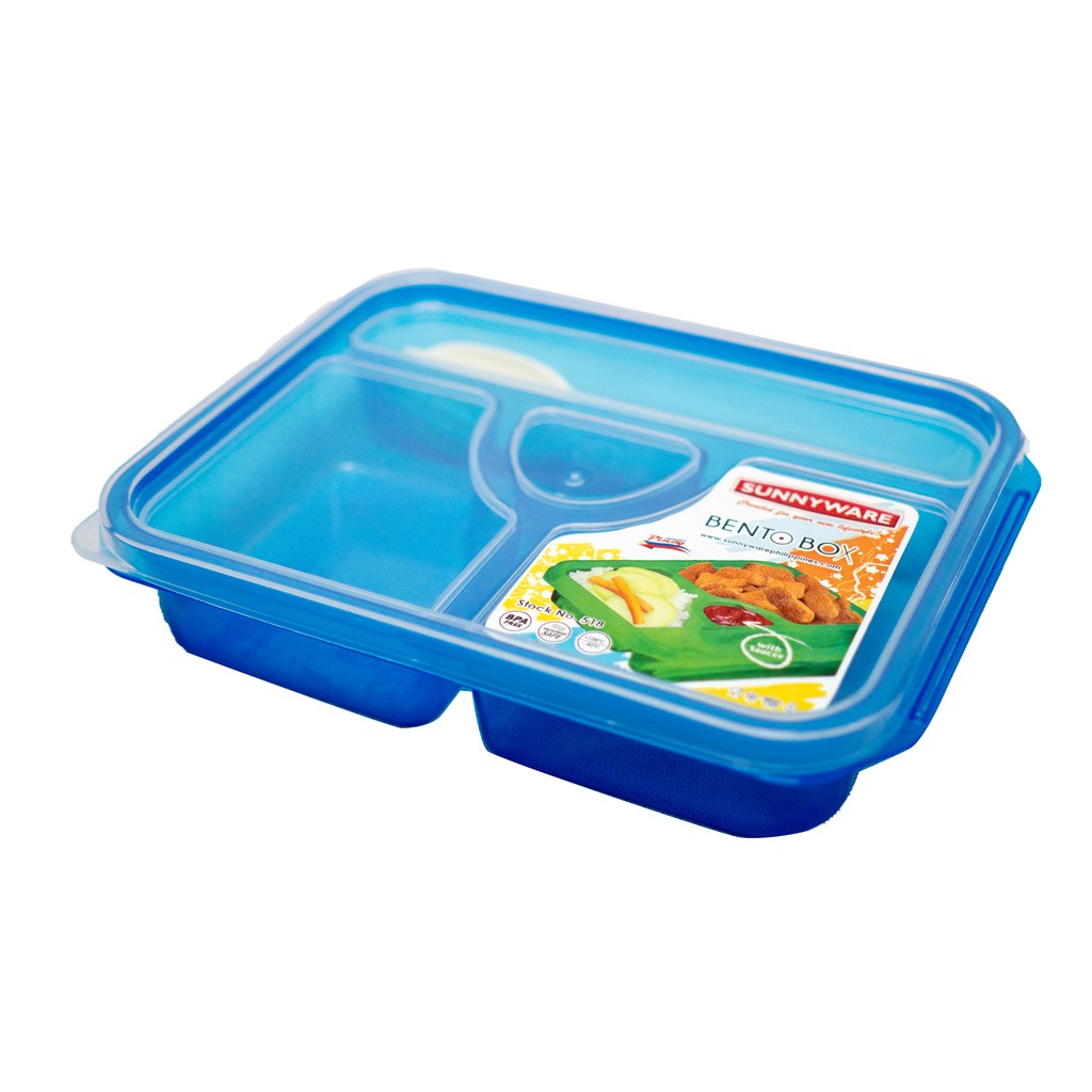 Sunnyware 518 Bento Box Big and Small w/ Sauce Pocket & Spoon & Fork