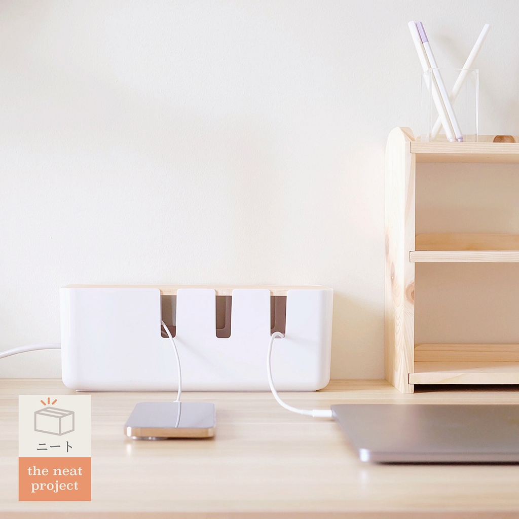 Neat Project Sachi Electric/Extension/Cord Storage Organizer with Wood
