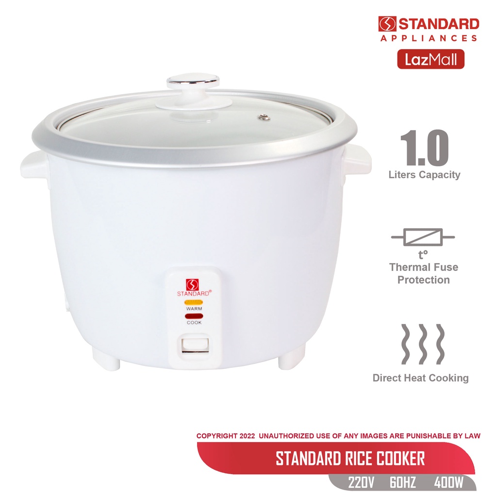 Standard Rice Cooker 1 Liter 5 Cups Rice with Measuring Cup & Rice