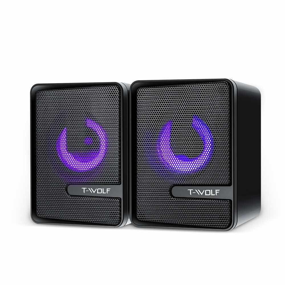 T-WOLF S3 Luminous Vibrating Film Usb 2.0 Desktop Speaker Dual speaker