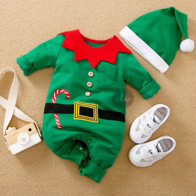 Newborn Christmas Costumes for Baby Elf Costume or Santa Costume with