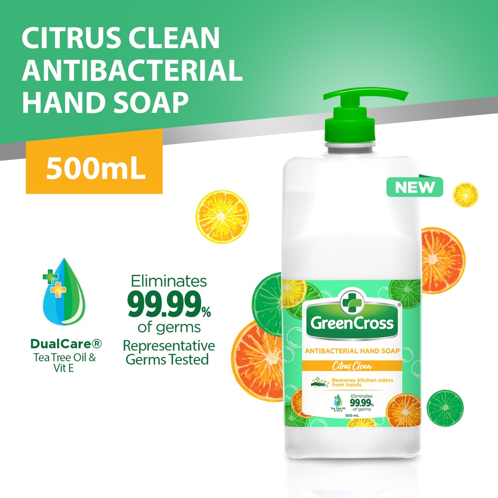 Green Cross Citrus Clean Antibacterial Hand Soap (500mL) Shopee