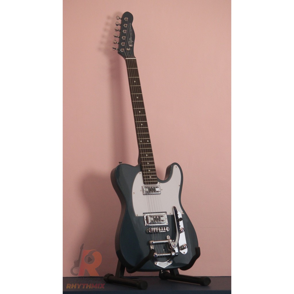 Clifton Jazz Telecaster JM1 Humbucker Electric Guitar Blue Green