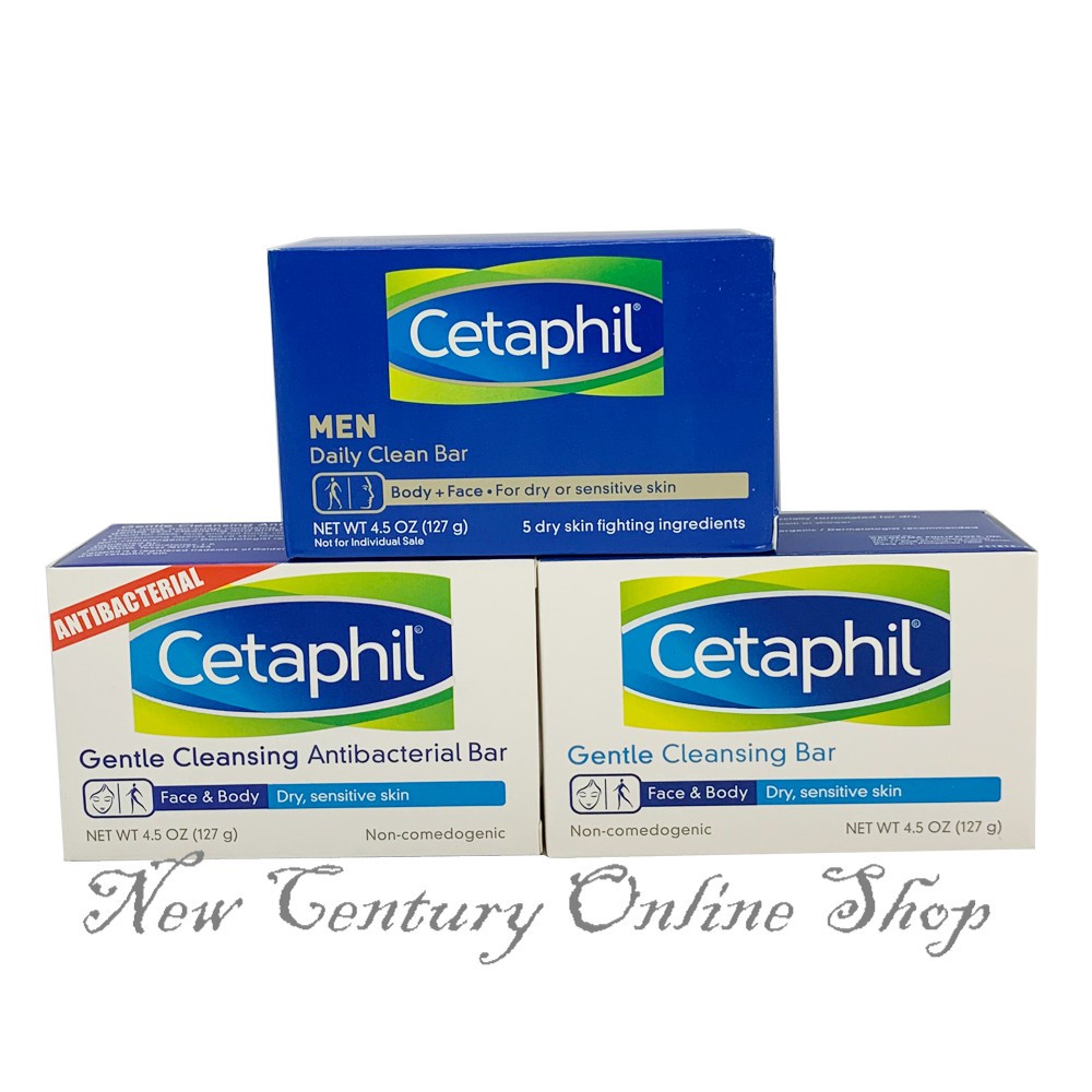 Cetaphil Soap Gentle Cleansing Bar & Antibacterial Bar & Daily Clean