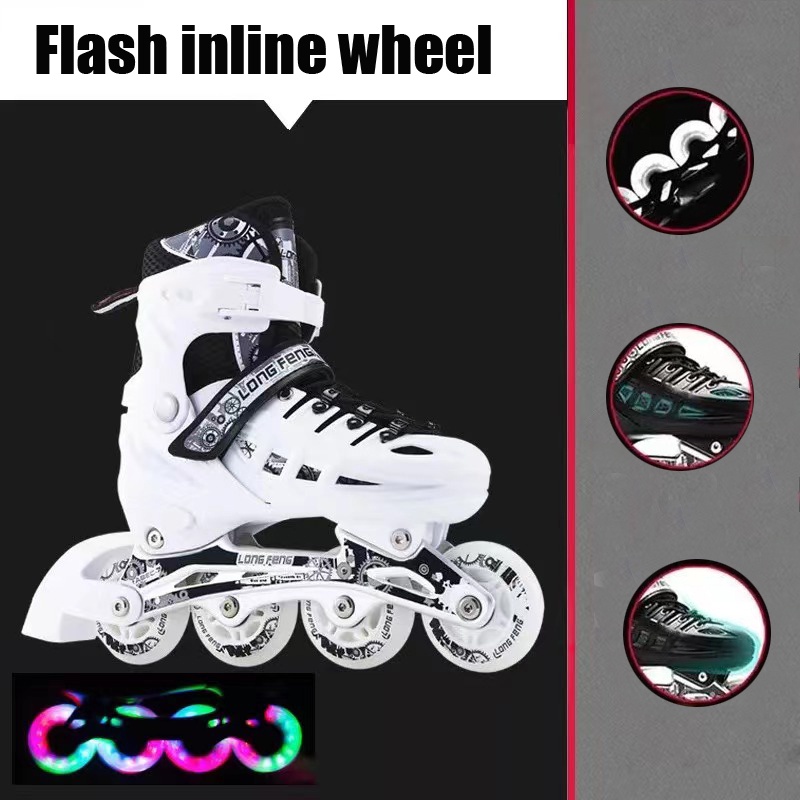 Roller Skating Sneakers Inline Skates Shoes For Kids Boy Girl 4 Wheels