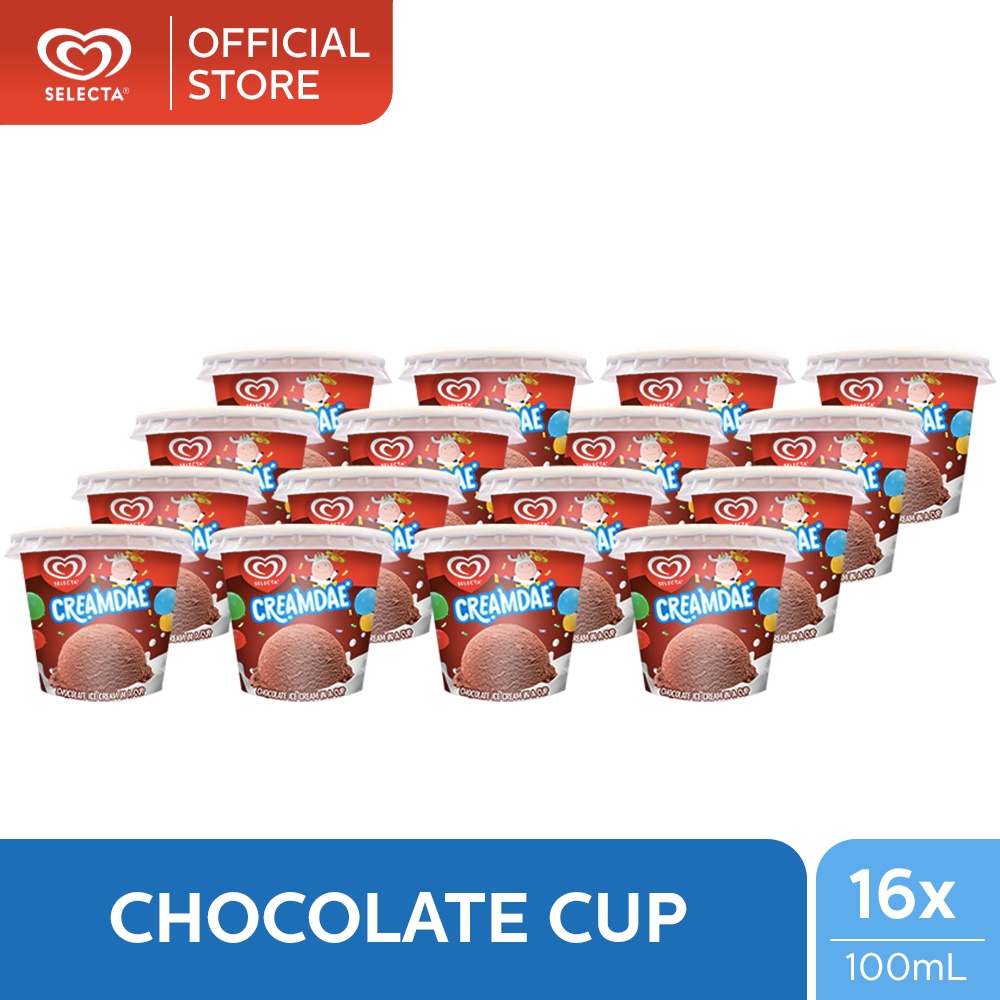Selecta Creamdae Cups Choco Ice Cream 16x100mL presyo ₱320
