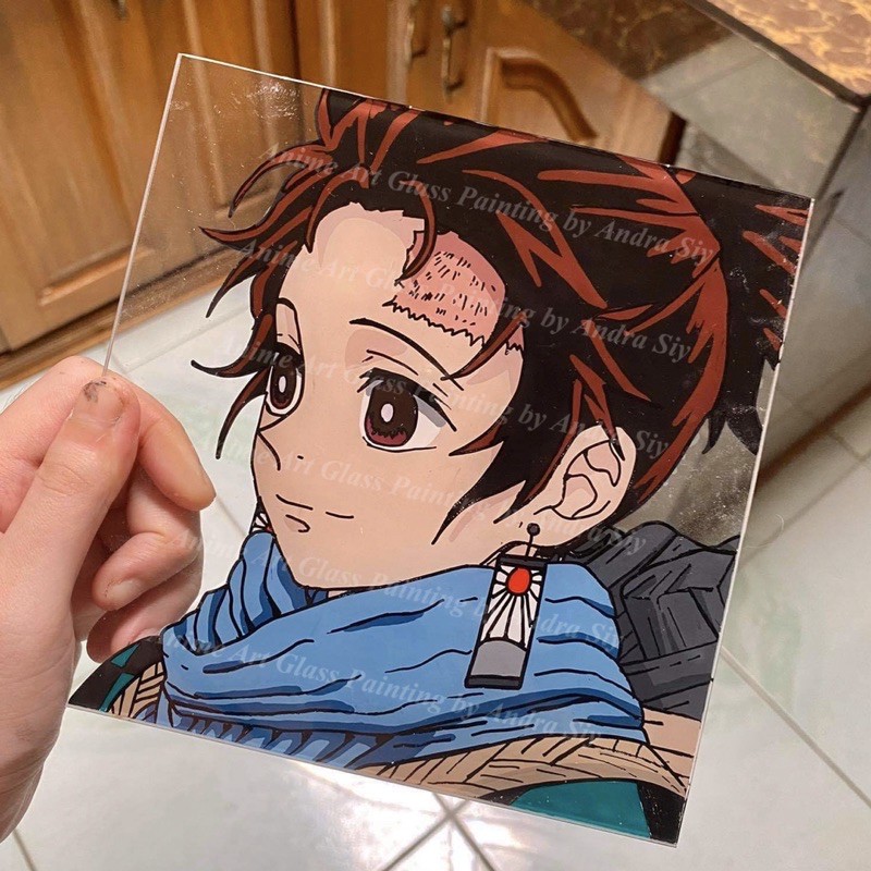Anime Art Glass Painting Custom Made to order Acrylic Glass