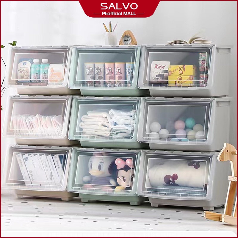 SALVO Flip Top Storage Box Plastic Multipurpose Storage Container Box