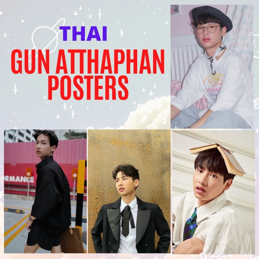 GUN ATTHAPHAN Thai Drama Actor Posters (A4 & A3 Size) WaterResistant