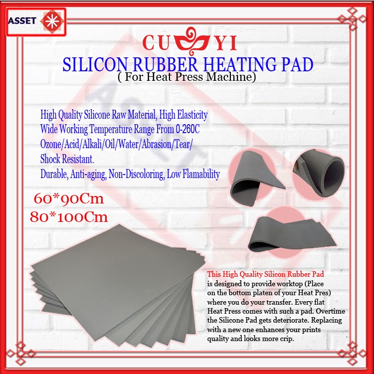 CUYI RUBBER HEATING PAD FOR HEAT PRESS 60*90CM AND 80*100CM Shopee