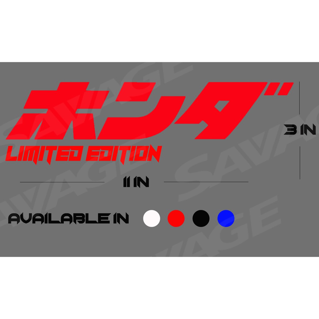 Japanese Honda Limited Edition Design Sticker Shopee Philippines