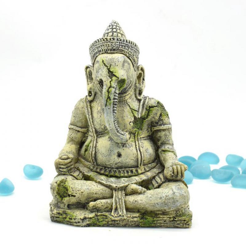 Artificial Elephant Head Buddha Decoration Aquarium Sitting Buddha