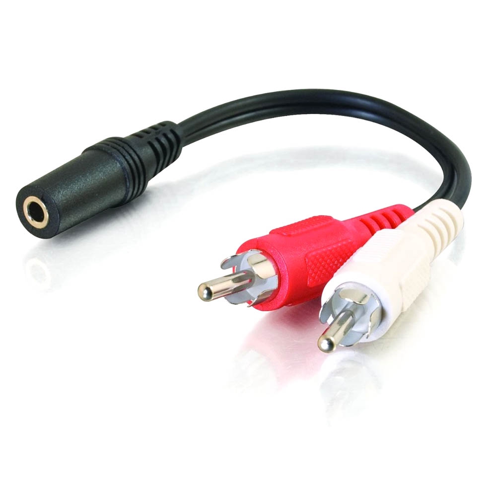 1Pcs 3.5mm Stereo Female Mini Jack to 2 Male RCA Plug