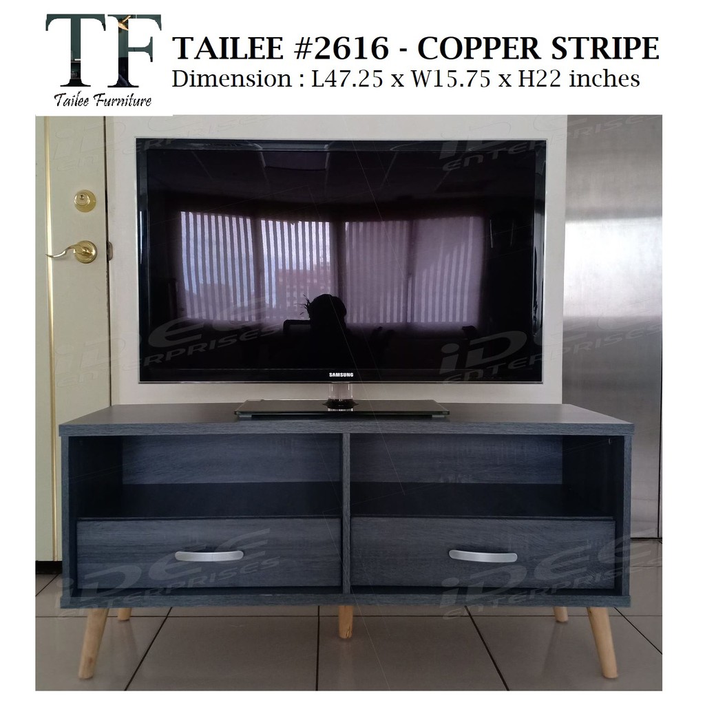 TAILEE 2616 CHAR OAK 47 INCHES MULTIPURPOSE TV RACK Shopee