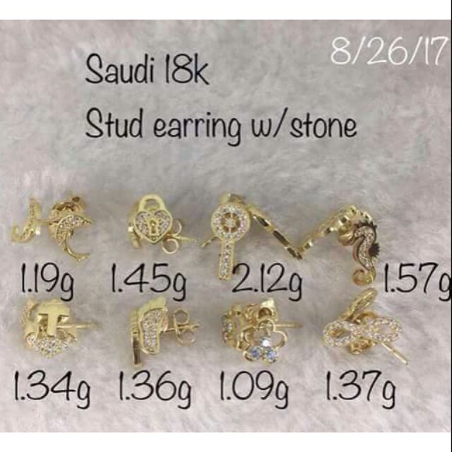 18k saudi Gold earrings munimoro.gob.pe