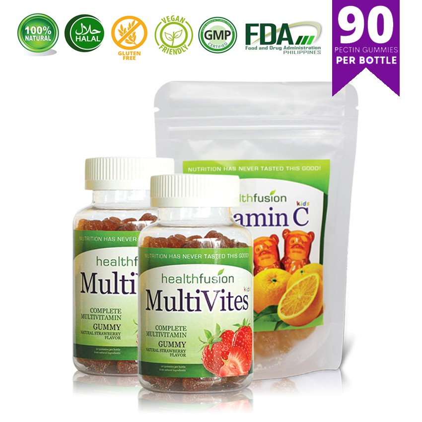 Health Fusion Multivites for Adults & Kids (2 Bottles) with Free