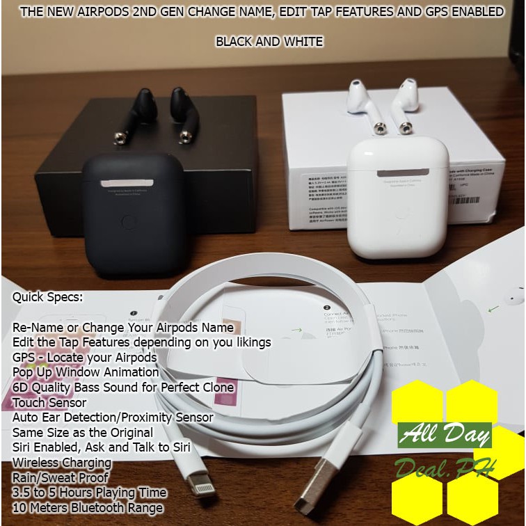 New Apple Airpods 2 (2nd Gen) Premium Copy (Change Name, GPS and Edit
