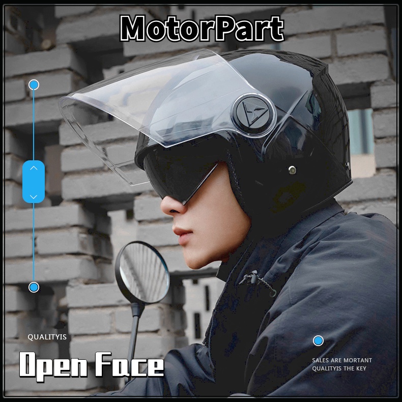 AXK 998 Open Face Motorcycle Helmet Sun Mirror Helmet for Motorcycle