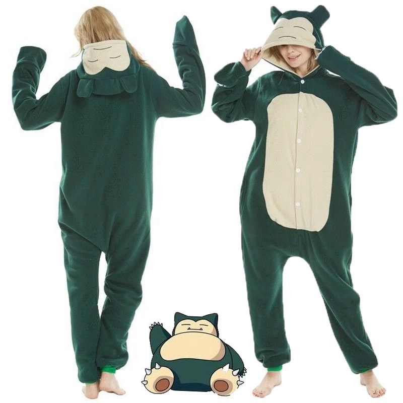 Adult Readystock Pokemon Kigurumi Snorlax Cosplay Pajamas Jumpsuit