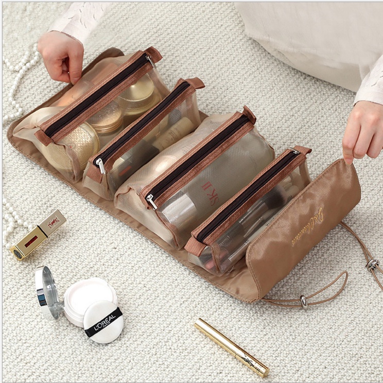 4 Inner Pockets Travel Portable Large capacity hanging makeup Comestic Wash Skin Care Bags Pouch
