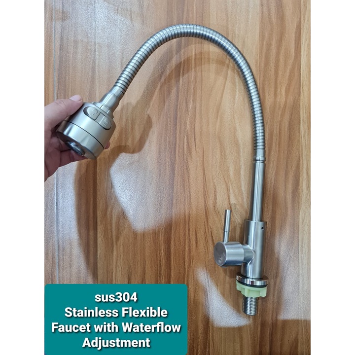 sus304 Stainless Flexible Kitchen Faucet with Adjustable Water Flow