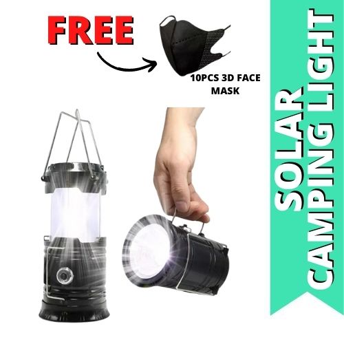 Solar Camping Lantern Emergency LED Light Builtin Mobile Charger SH