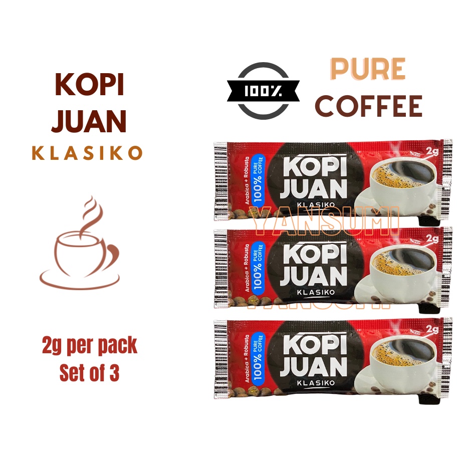 KOPI JUAN KLASIKO Arabica + Robusta Keto Friendly Gluten Free 100