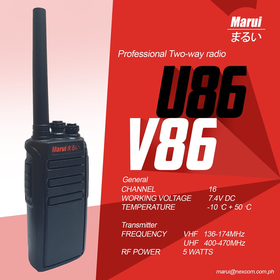 Marui U86 UHF (400470mhz) Radio 5 Watts Single Band Radio Shopee