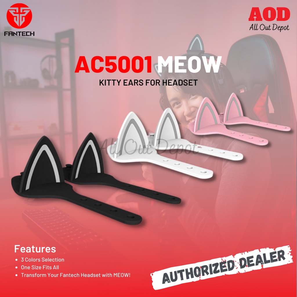 Fantech AC5001 MEOW Kitty Ears For Headset, Cat Ears Cute Adjustable