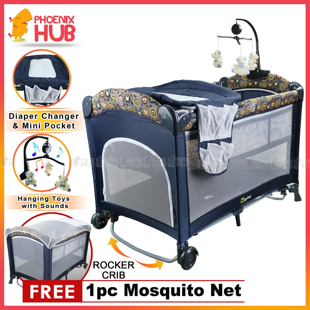 Phoenix Hub KDD970 Baby Crib Play Yard Playpen Baby Nursery Center