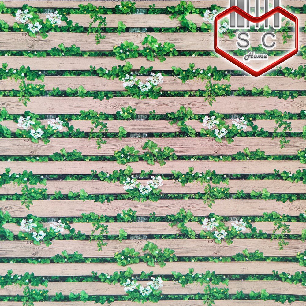 SC Wall Sticker Garden Wood Fence 45cmX10m Self Adhesive 3D High