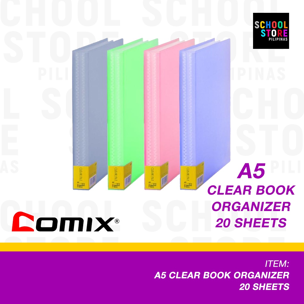 A5 Display Clear Book Organizer 20 sheets COMIX 20 Pockets Clear Book