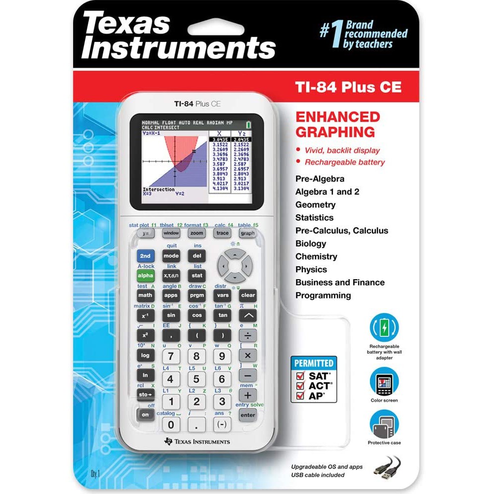Texas Instruments Ti-84 Plus Ce Graphing Calculator, White | Shopee Philippines