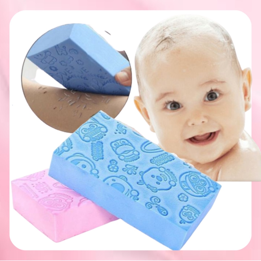 TSC Sponge Clay Bath Sponge Printed Scrub Shower Baby Scrubber Washing
