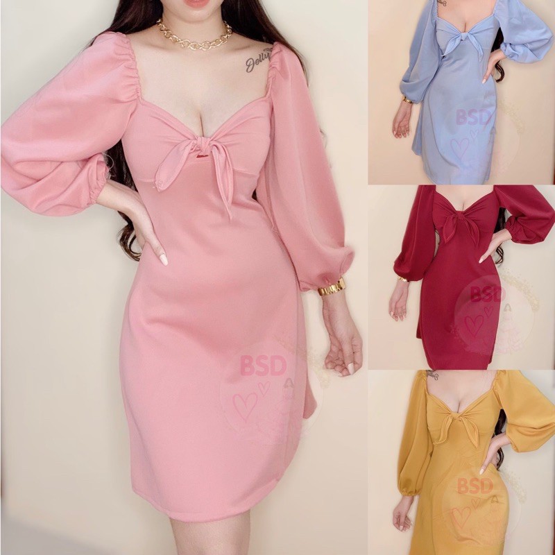 Best Seller KALLY Puff Sleeves Dress (BEST SELLER DRESS)(BSD) Shopee