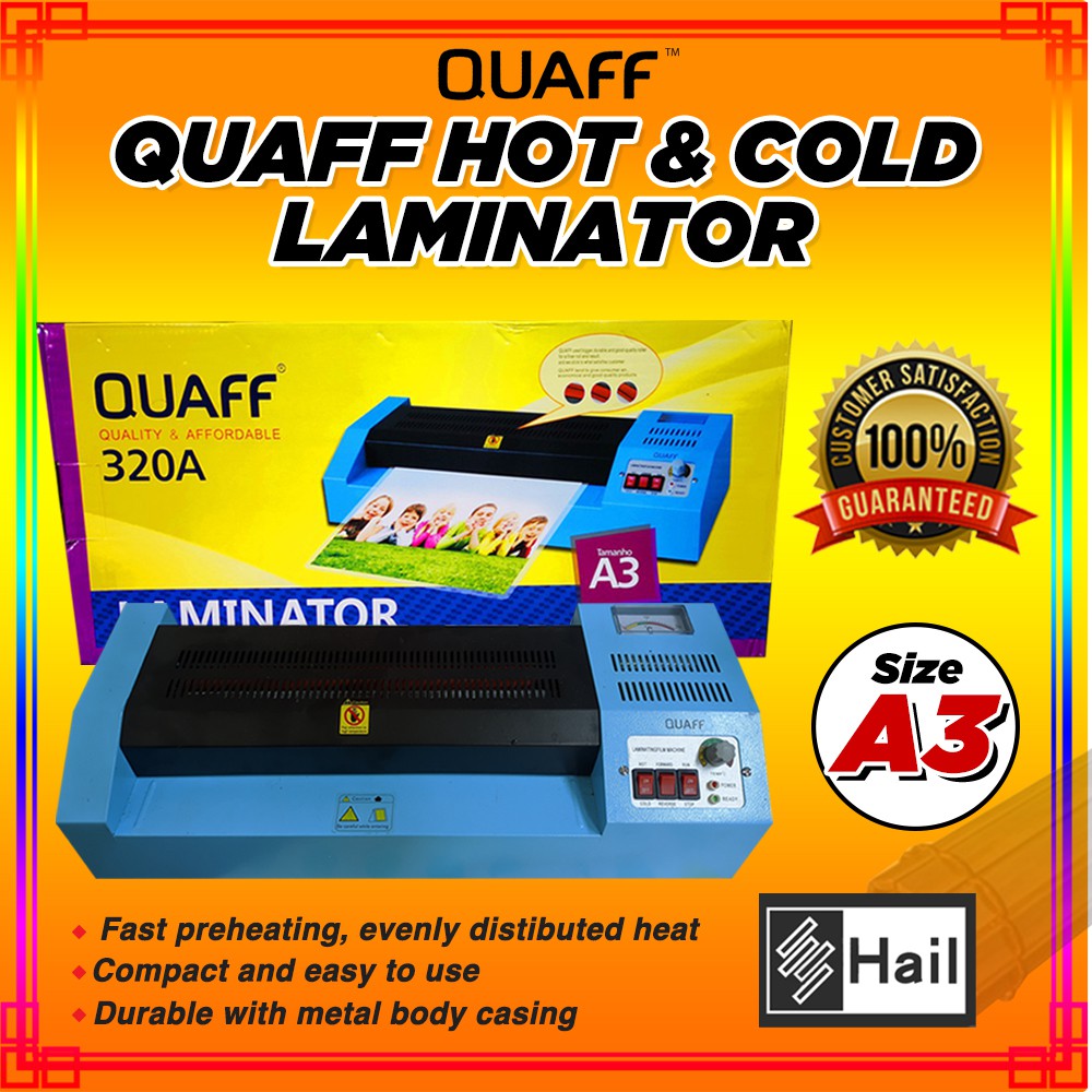 QUAFF HOT/ COLD LAMINATOR A3 Heavy Duty Laminating Machine Shopee