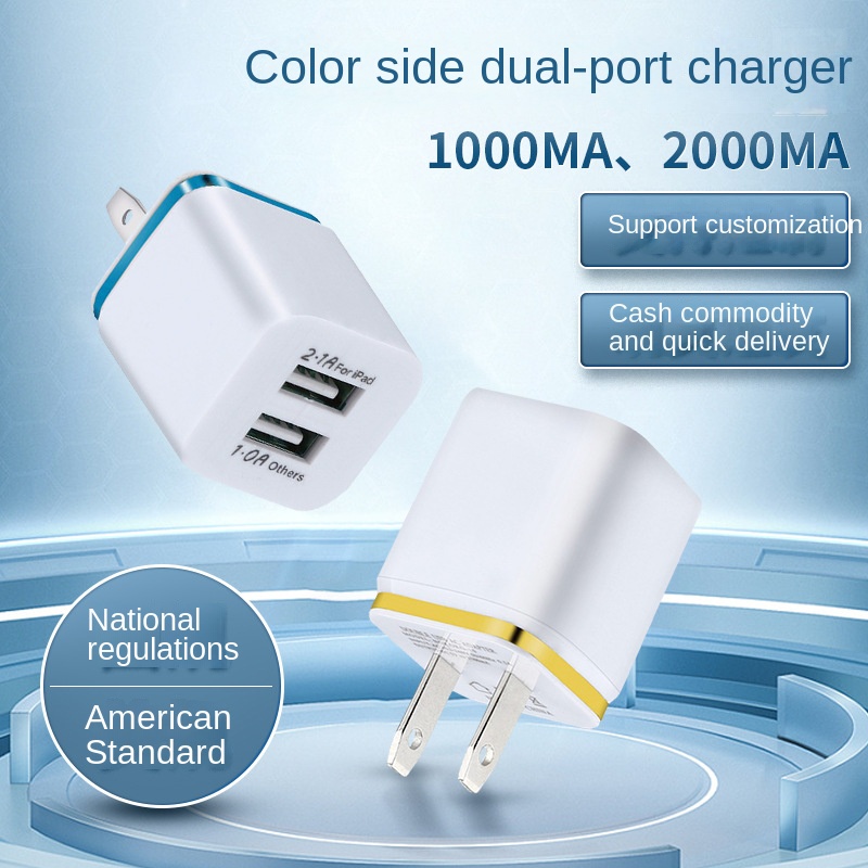 TJW66W 1A\ 2A Phnom Penh Charger Dual USB Power Adapter American