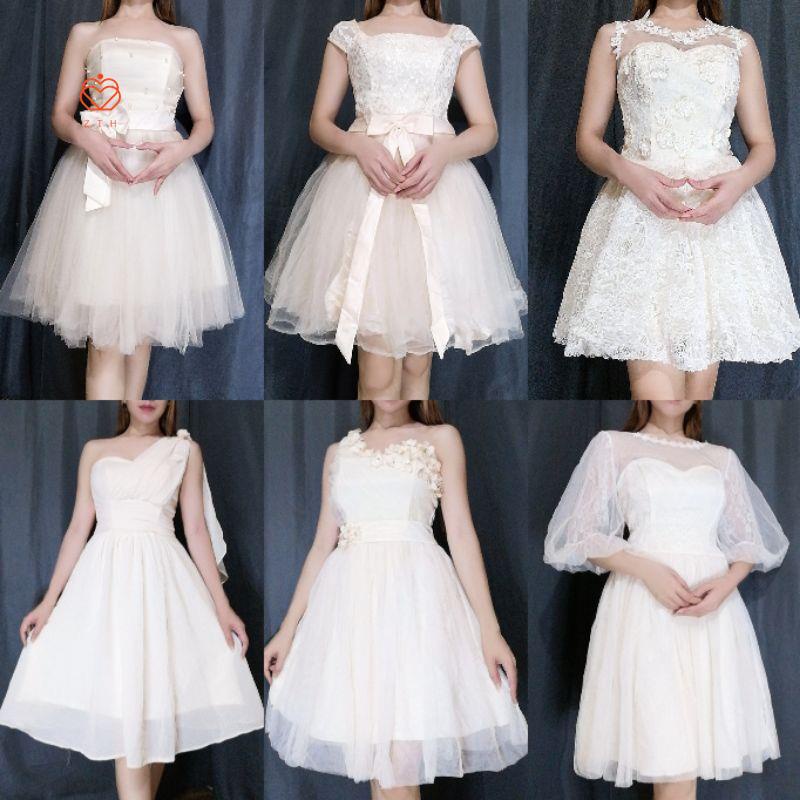 ZTH Formal Cream Cocktail Dresses for Civil Wedding and dedication