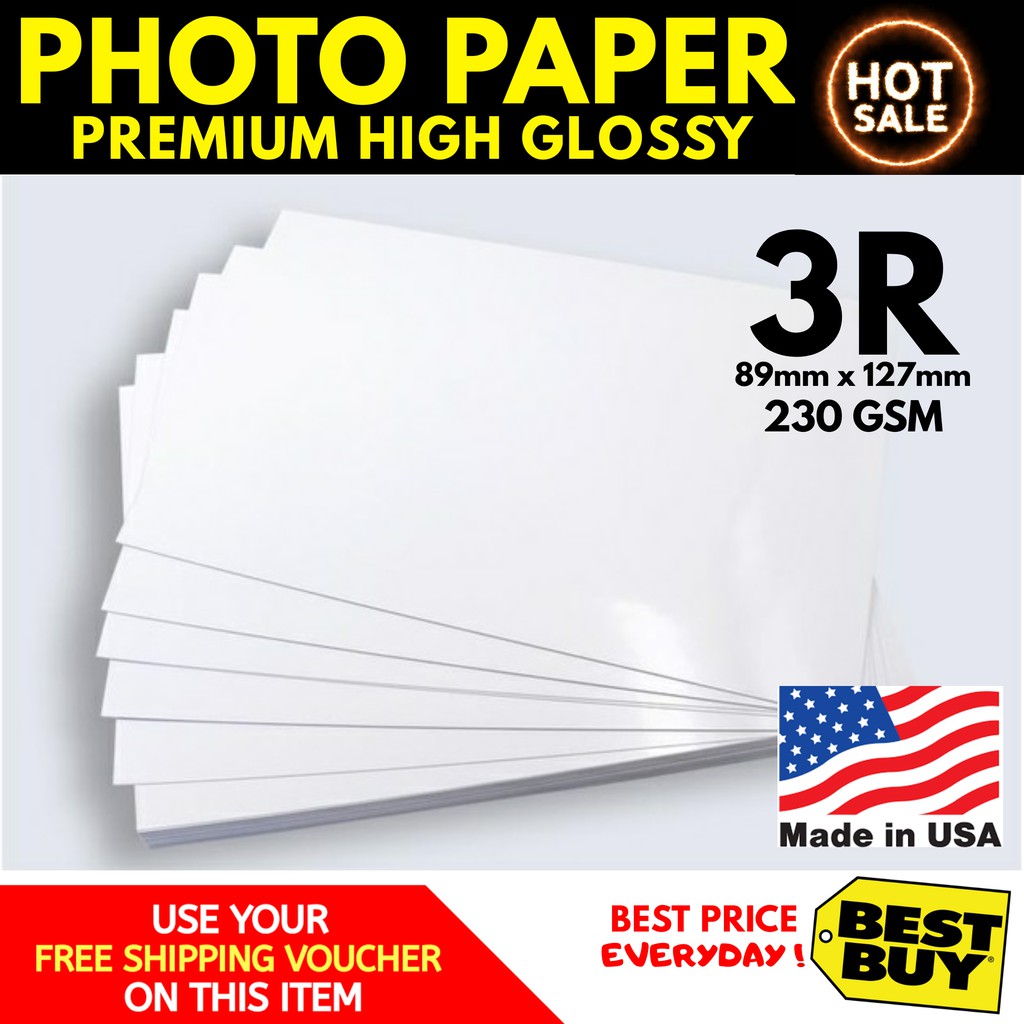 3R Photo Paper Premium High Glossy(USA) 230gsm Shopee Philippines