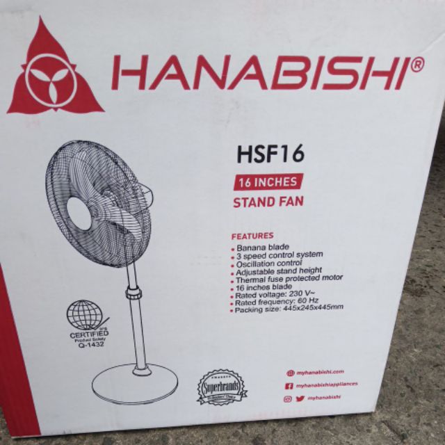 Buy 1 take 1Hanabishi stand fan 16inch( hsf16) Shopee Philippines