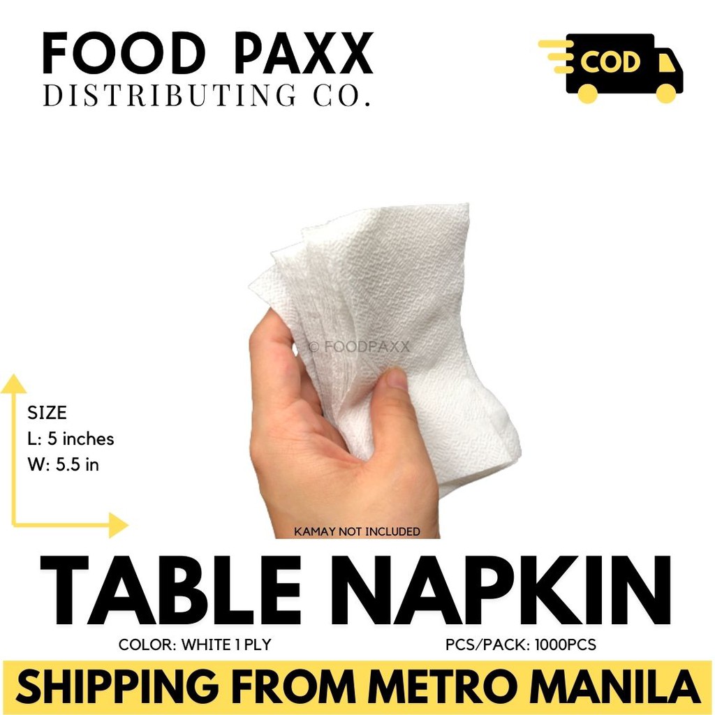 [1,000PCS] PRECUT FOLDED TABLE NAPKIN RESTAURANT TISSUE Shopee